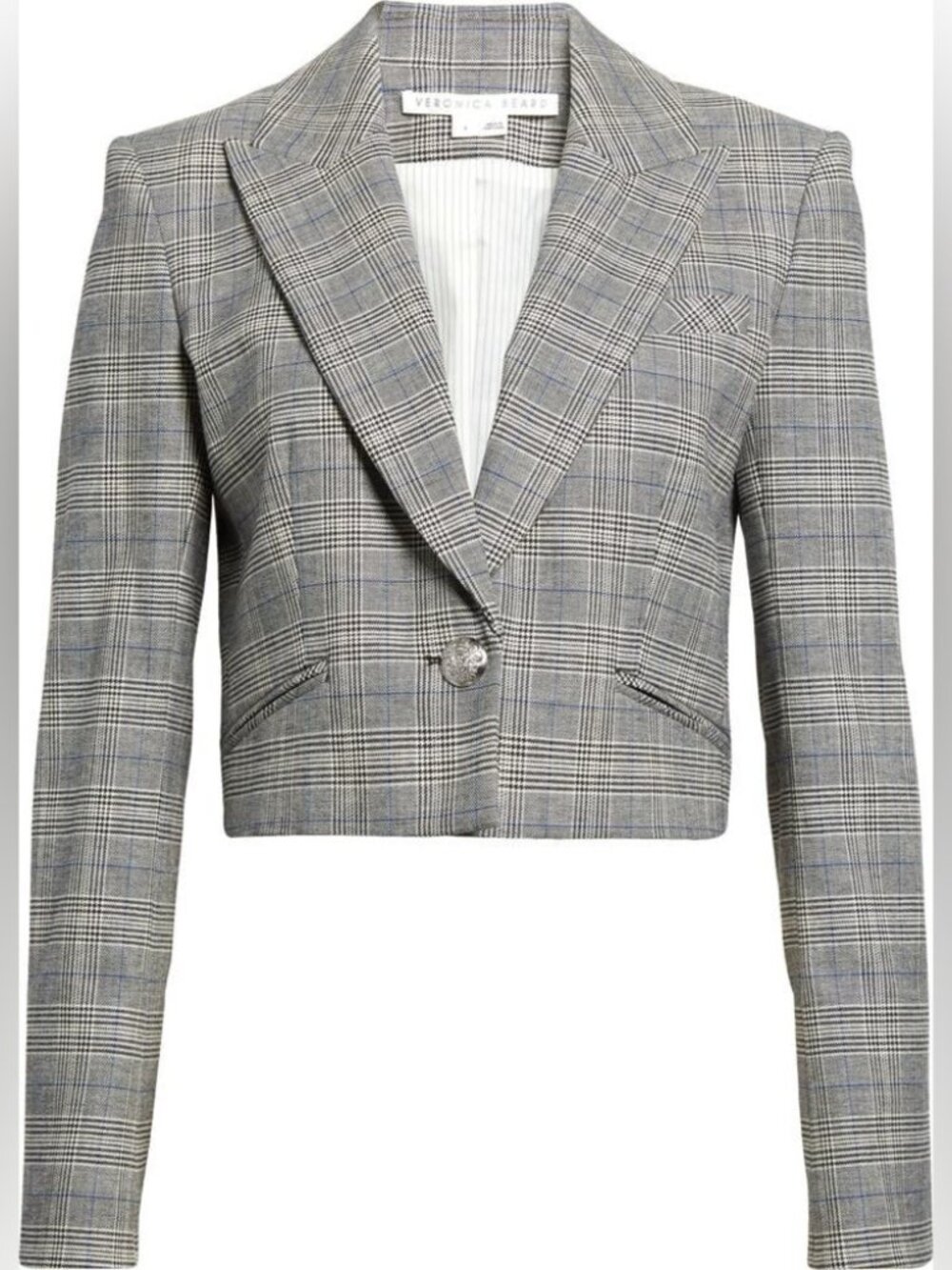Veronica Beard Fabiola Plaid Crop Blazer size 2